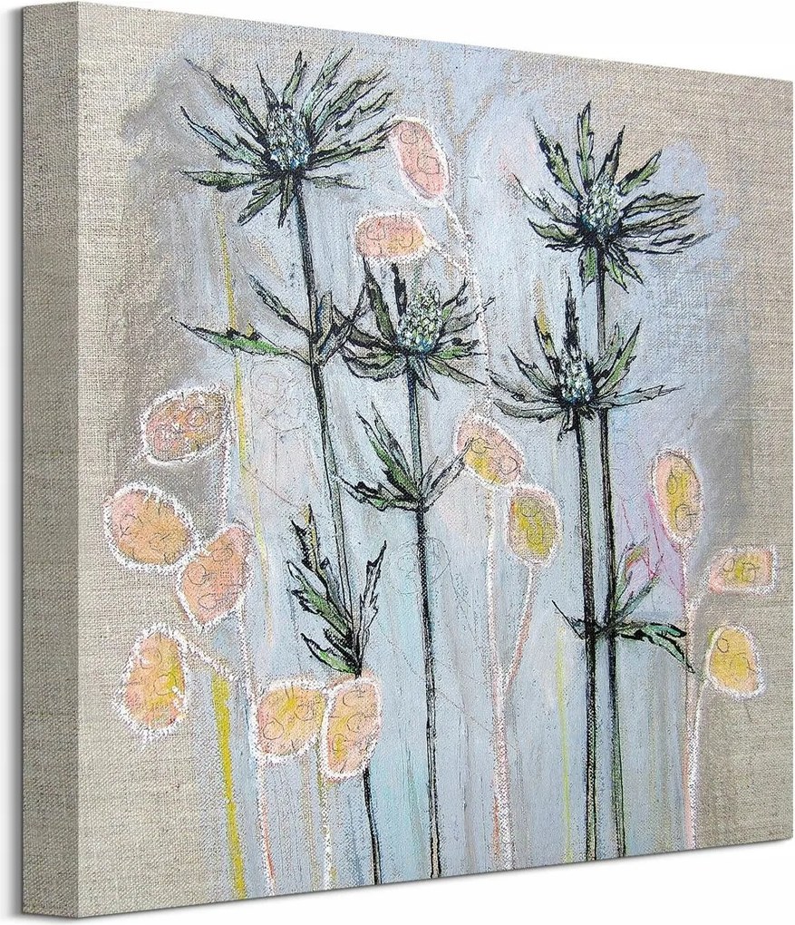 Zöld-sárga bogáncs vászonkép 40x40 cm