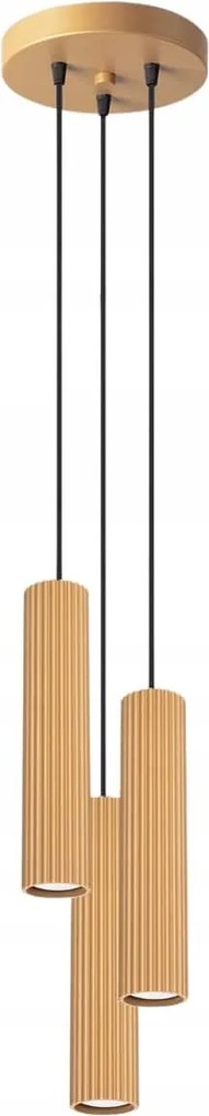 Mennyezeti Függő Lámpa Túlnyúló Tuba Spot 3x GU10 Arany Karbon 1557 Sollux