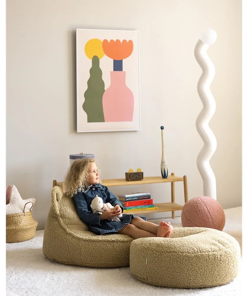 Zöld buklé gyerek babzsákfotel Bear – Wigiwama