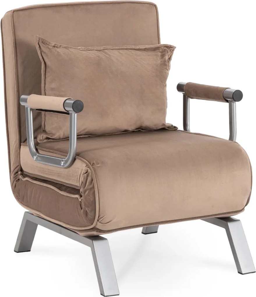 Dönthető fotel bézs bársony kárpittal – BART