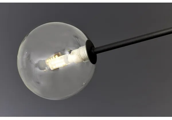 Jupiter 1996 - Csillár rúdon MOKA 4xGU10/10W/230V + 4xG9/10W/230V fekete/átlátszó