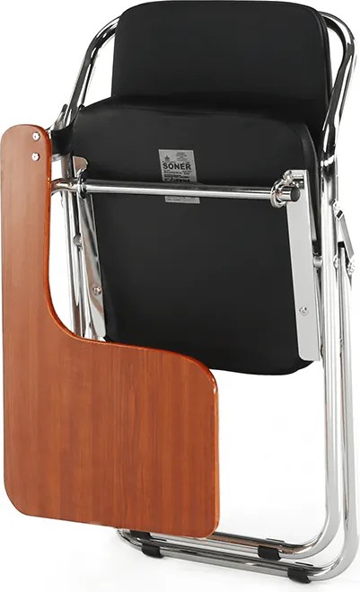 Írólapos szék, fekete/natúr, SONER