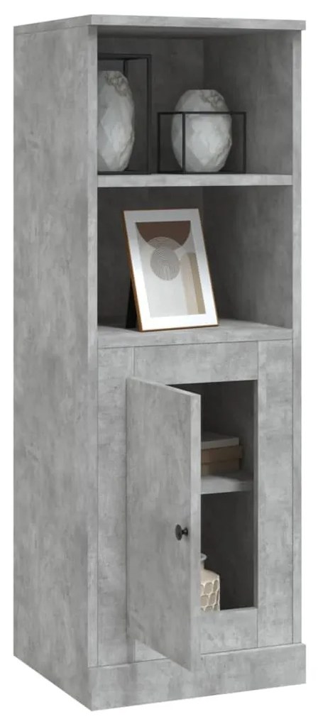 betonszürke szerelt fa magasszekrény 36x35,5x103,5 cm