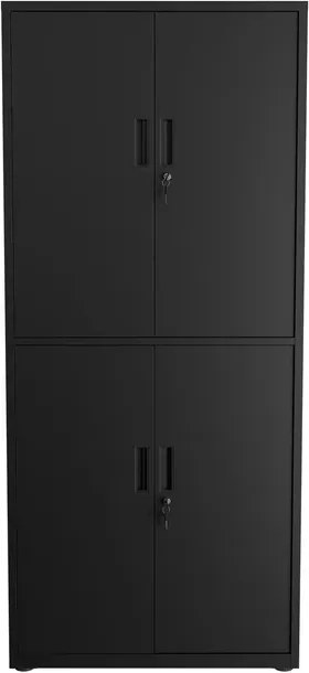 Juskys Fém irodai szekrény - fekete