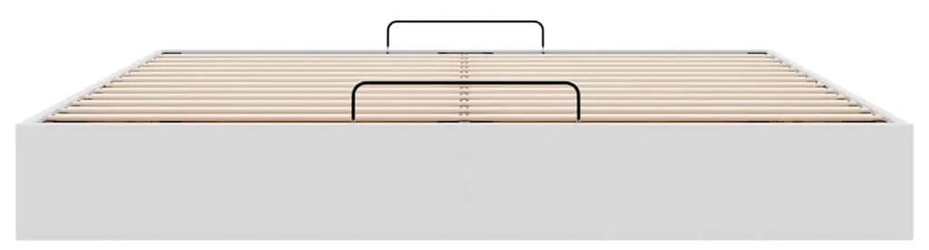 Ottomán ágykeret matrac nélkül fehér 200x200 cm műbőr