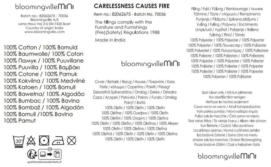 Pamut gyerek párna 45x45 cm Colorine – Bloomingville Mini