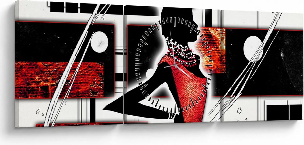 Egy ősi hölgy képének festménye (órával) (90x30 cm)