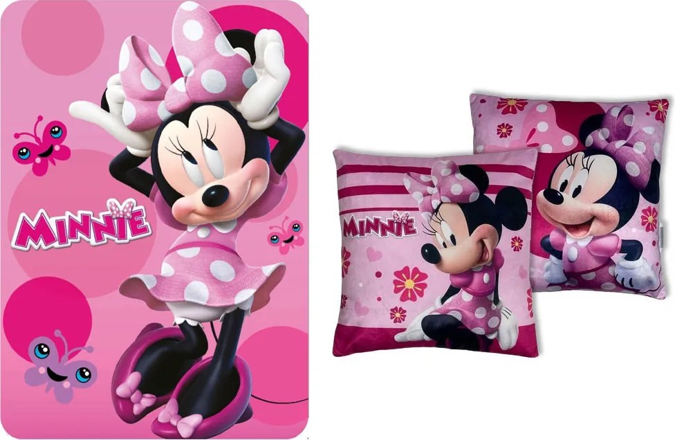 Disney Minnie Chic Lovely polár takaró és párna szett, 2 részes