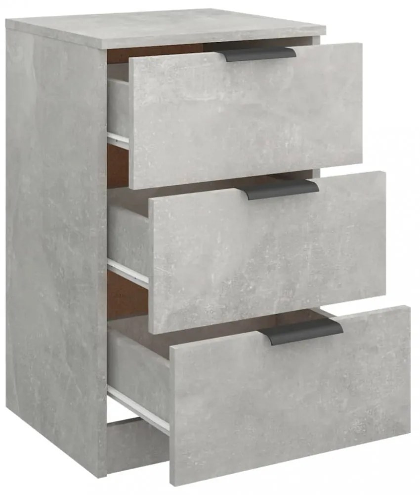 2 db betonszürke éjjeliszekrény 40 x 36 x 65 cm