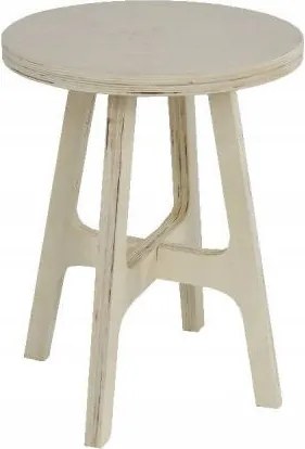 Taboret kerek fa klasszikus Ø 38 cm bézs