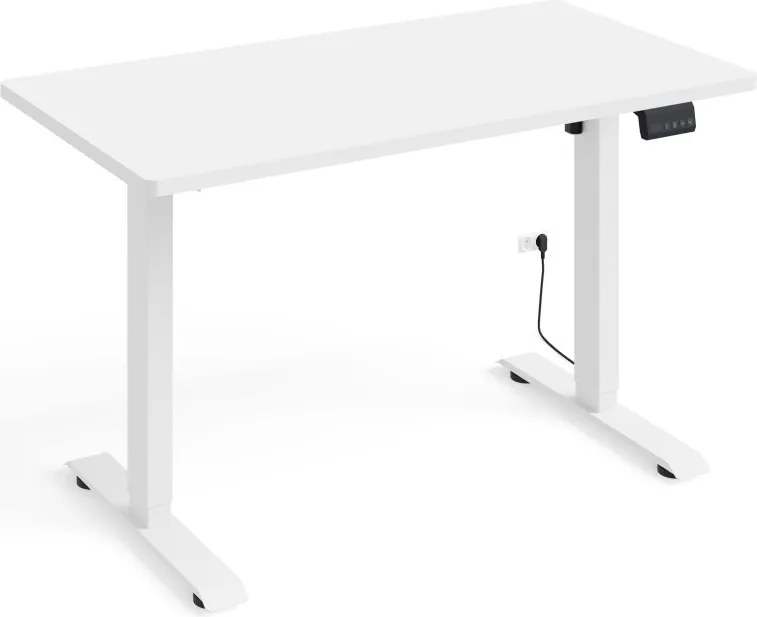 BIMotion iroda-/gamerasztal, elektromosan állítható magassággal, intelligens vezérlővel, matt fehér színben 120x65