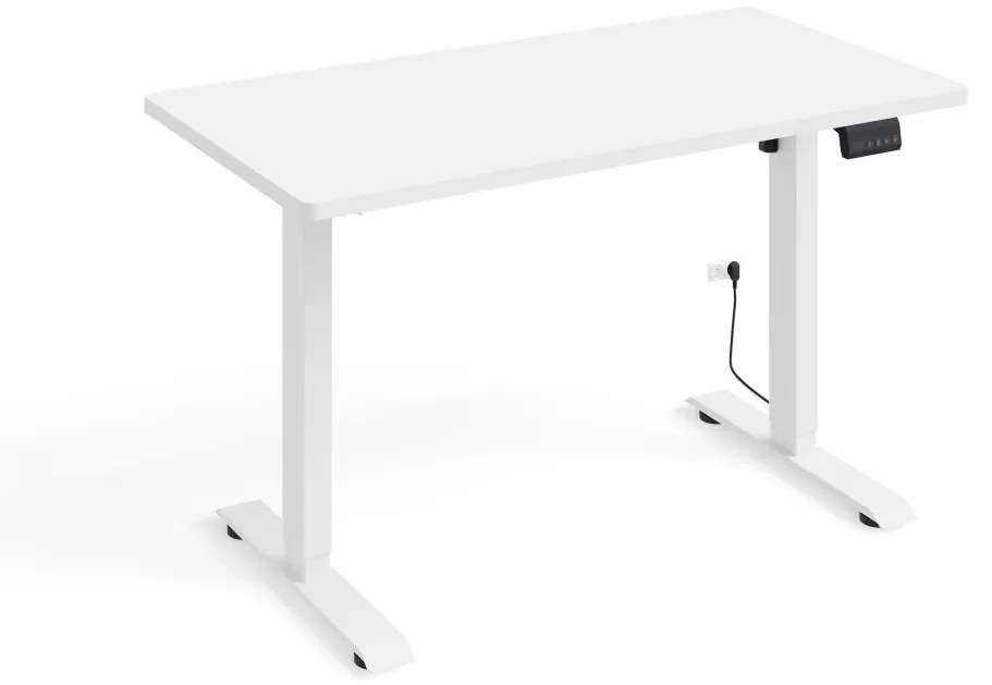 Masă de birou/gamer BIMotion, inalțime reglabilă electric, controler inteligent, alb mat, 120x65