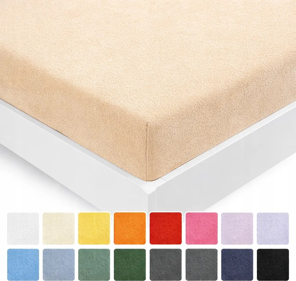 Frottír lepedő 220x200 cm gumis pamut premium Különböző Színekben