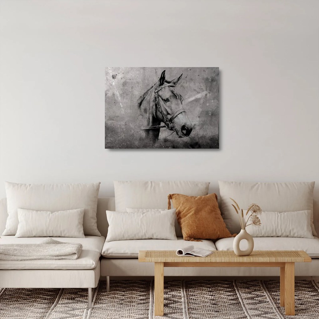 Üveg kép - Egy ló portréja (70x50 cm)