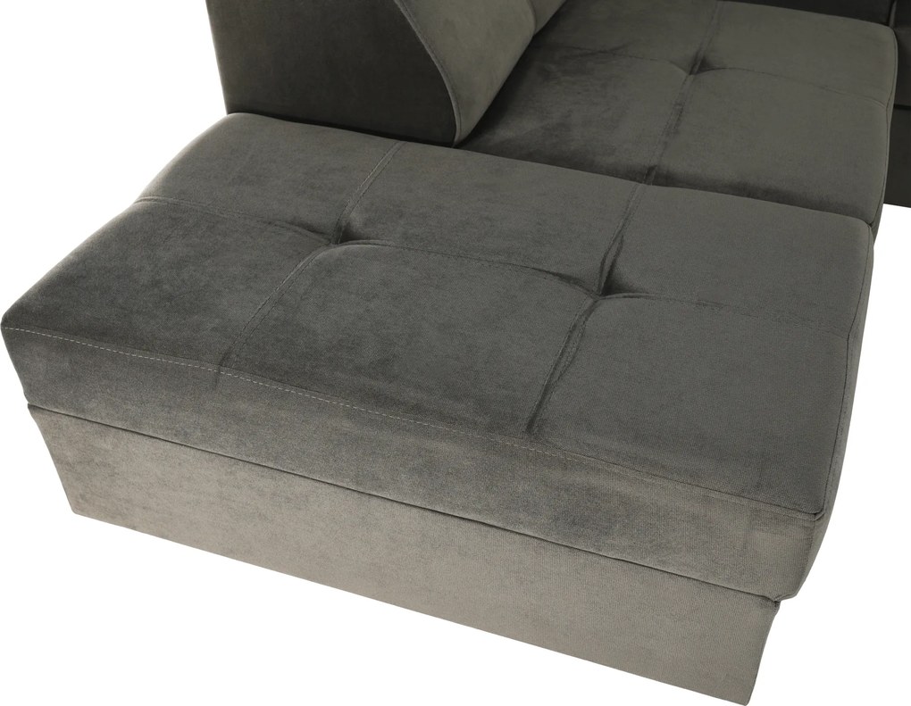 Ülőgarnitúra, szürkésbarna taupe, jobbos, LAMORA U