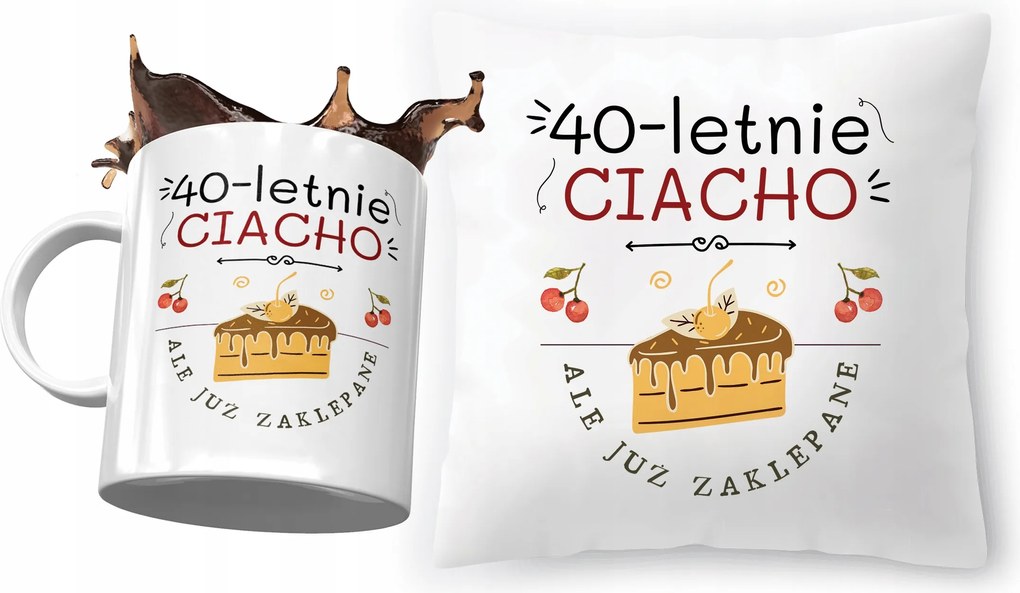 Születésnapi szett 40 40-es 40-es párna Bögre Nyomtatott fényképpel