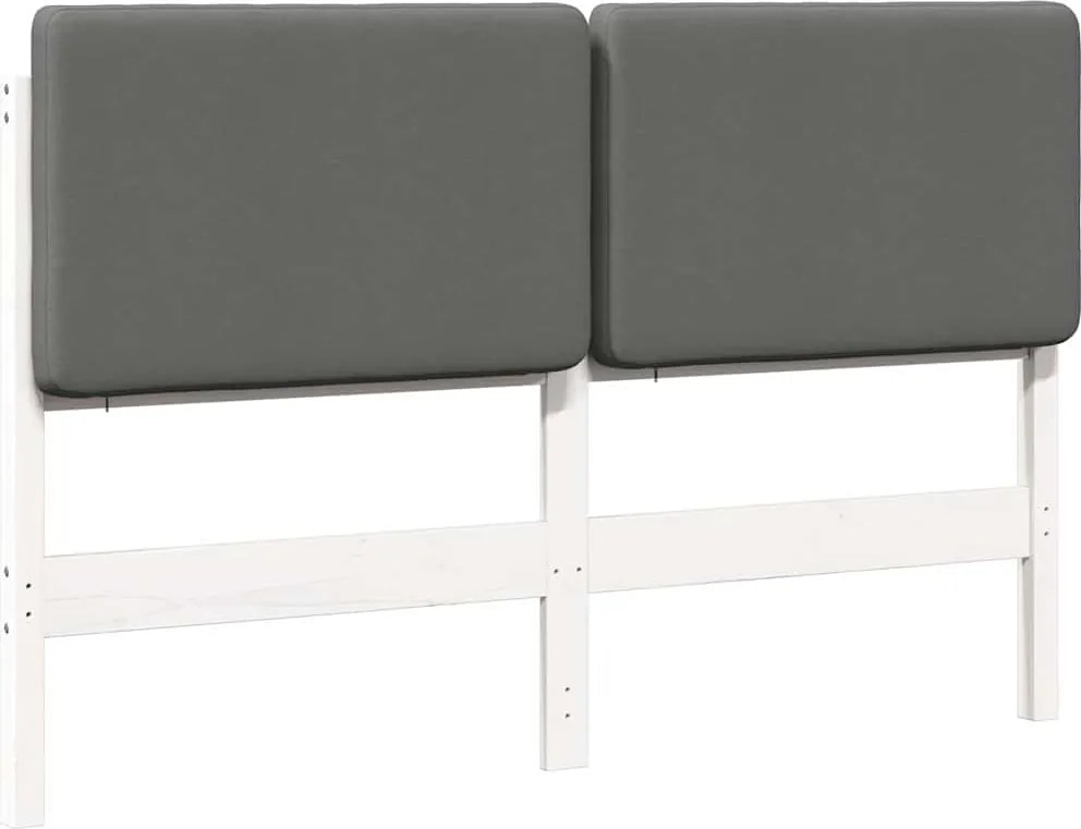 vidaXL Kárpitozott fejtámla fejtámlával Fehér és világosszürke 135 cm
