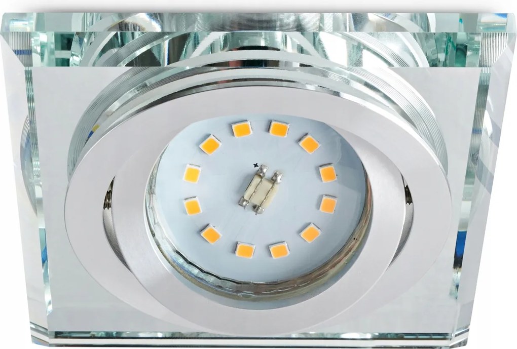 Süllyesztett lámpatest MR16 Négyzet Állítható Üveg fekete OH51 Kobi