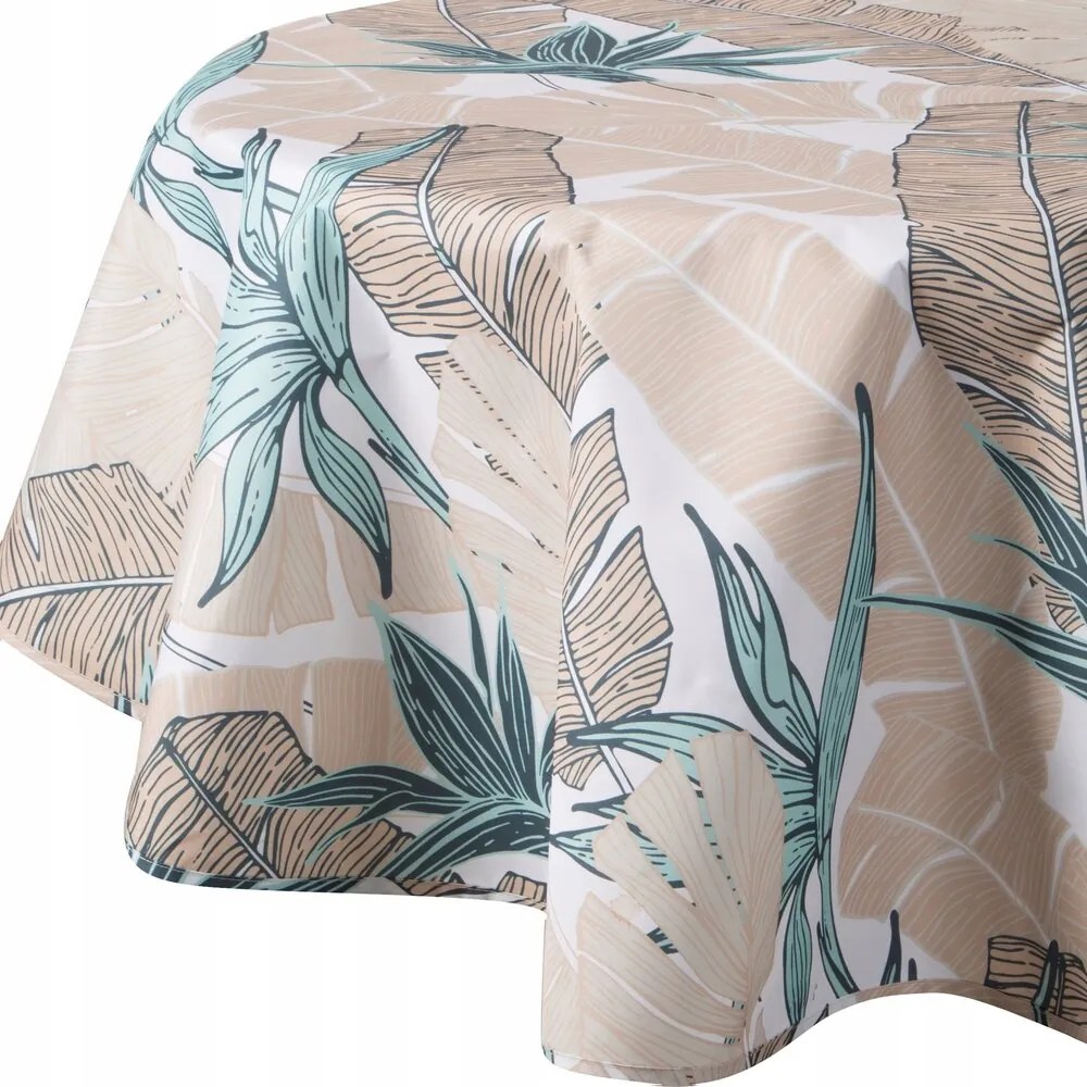 Dekoratív, vízálló, kerek Abrosz Garden 150x150 Eurofirany bézs