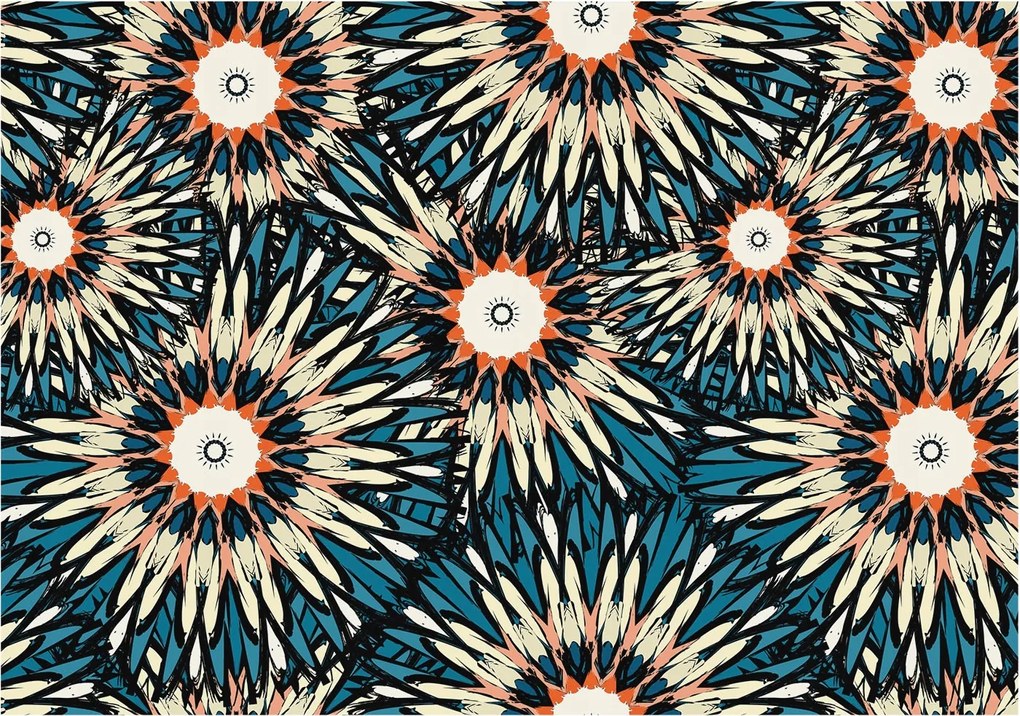 Dekoratív fotótapéta Falra Könnyű összeszerelés Virágos energia 208x146 Ragasztó