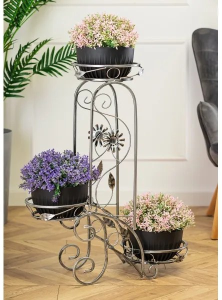 Virágállvány 88x65 cm ezüst