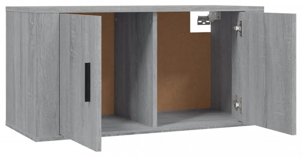 3 db szürke sonoma falra szerelhető TV-szekrény 80x34,5x40 cm