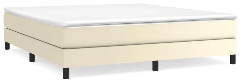 krémszínű műbőr rugós ágykeret 160x200 cm