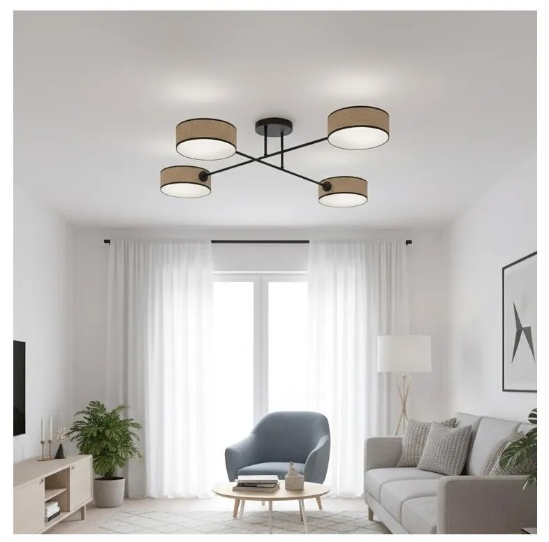 Felületre szerelt mennyezeti csillár MAGA 4xE14/10W/230V bézs