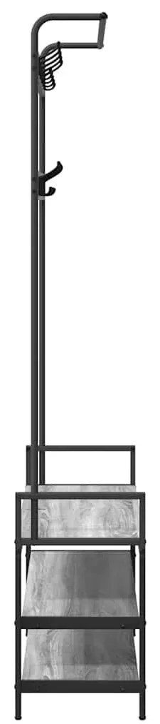 Kabáthorog polcokkal Szürke sonoma 95 x 34 x 184 cm Faanyag