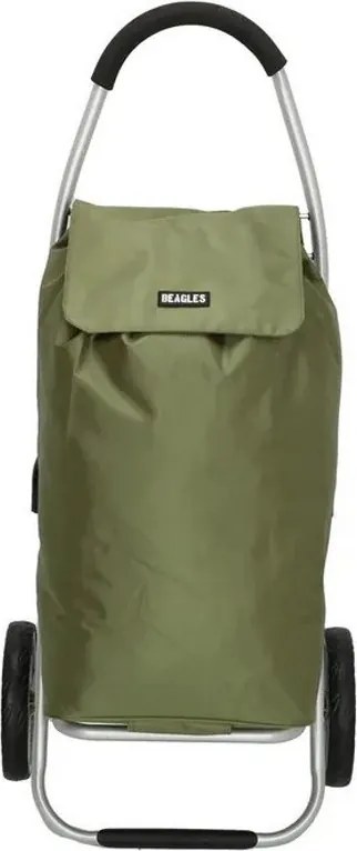 Zöld prémium bevásárlókocsi kerekeken „Aluman”