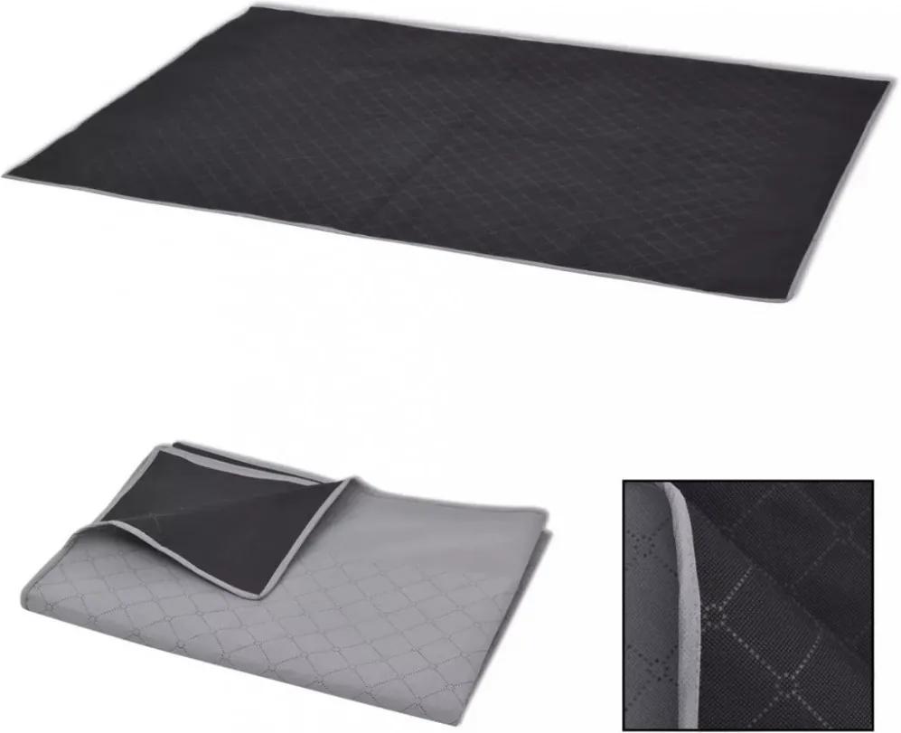 Piknik takaró 100x150 cm szürke és fekete