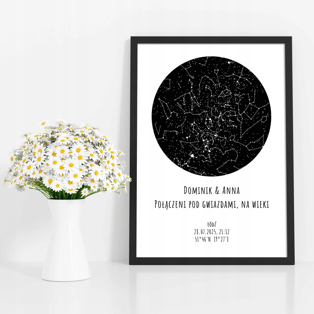 Csillagtérkép Személyre szabott Poszter Égtérkép 29,7x42 A3 Valentin nap