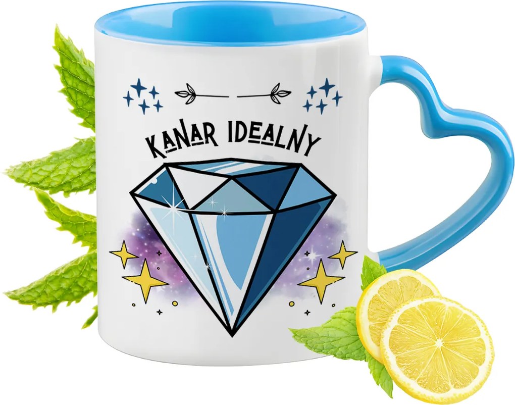 Kanári Kék Bögre Szív Alakú Füllel Ajándék