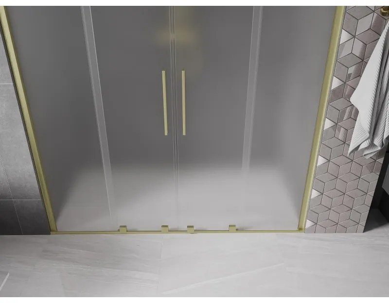 Mexen Velar Duo, tolózuhanyajtó nyitáshoz 170 cm, 8 mm-es matt üveg, arany matt, 871-170-000-32-55