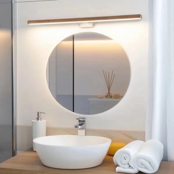 Brilagi-LED Fürdőszobai tükörmegvilágítás WOODY MIRROR LED/15W/230V IP44 tölgy/fehér