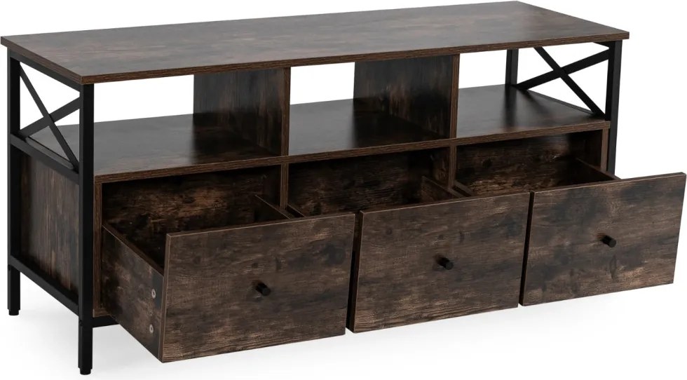 ZONE TV szekrény fiókokkal 120 cm, rusztikus tölgy