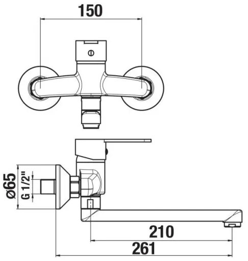 JIKA H3111Z70042301 - LYRA mosdó csaptelep 15x26,1 cm, fényes króm