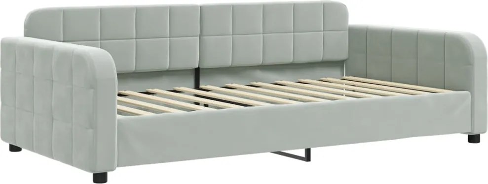 vidaXL világosszürke bársony kanapéágy 100 x 200 cm