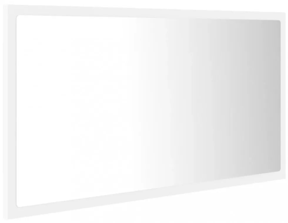 fehér akril LED-es fürdőszobai tükör 80 x 8,5 x 37 cm