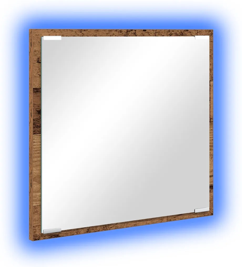LED Fürdőszoba Tükör Régi Fa 40x8.5x37 cm Műanyag Fa