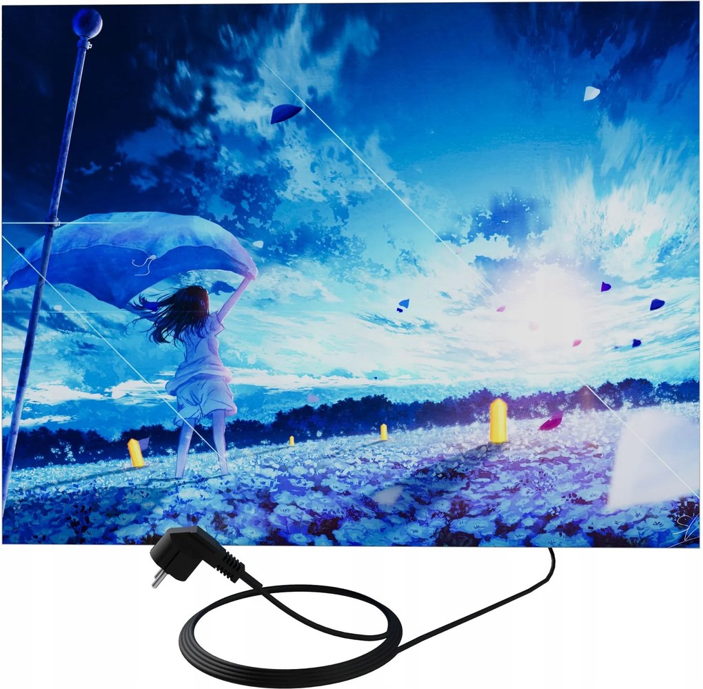 LED-es fali kazetta megvilágított falikép 70 cm X 90 cm happiness