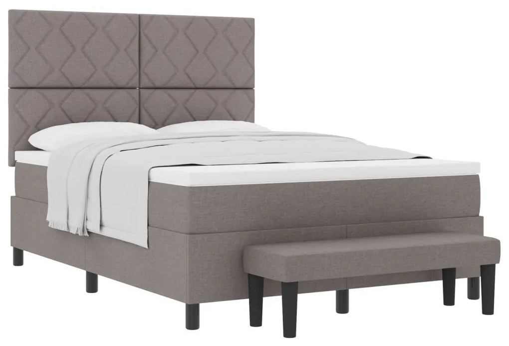 Boxspring Ágy Matraccal és Pad Taupe 140x200 cm Szövet
