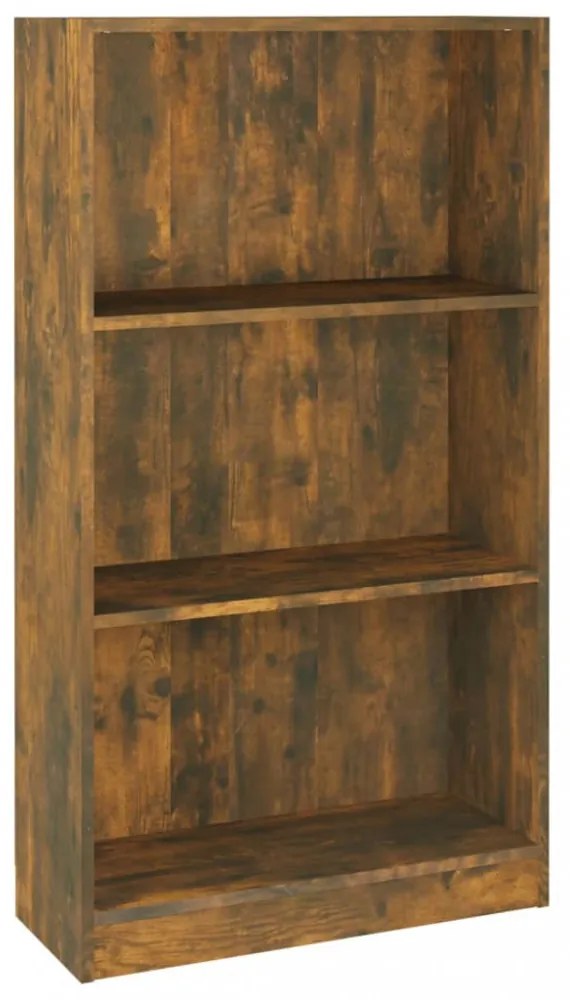 füstös tölgy színű szerelt fa könyvszekrény 60 x 24 x 109 cm