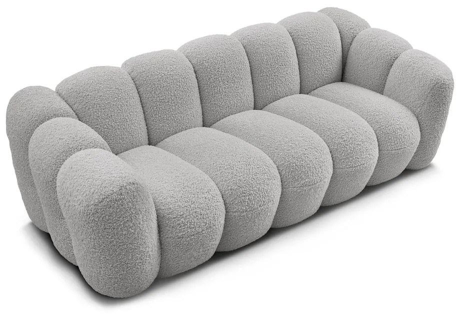 Világosszürke buklé kanapé 232 cm Hippolyte – Bobochic Paris