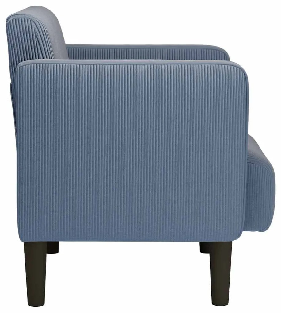 kék kordbársony szövet kanapészék karfás szék 54 cm