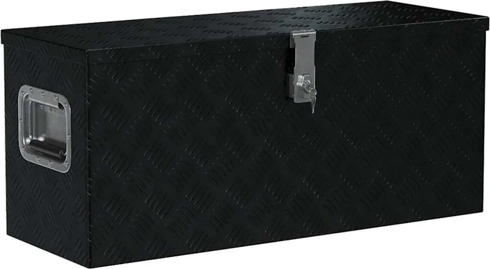 vidaXL fekete alumíniumdoboz 80 x 30 x 35 cm
