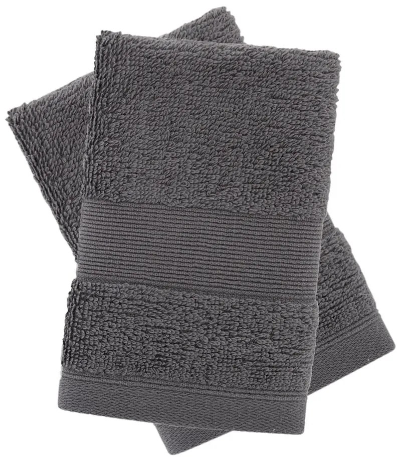 Sötétszürke frottír pamut törölköző szett 2 db-os 30x30 cm Anti-Bacterial – Catherine Lansfield