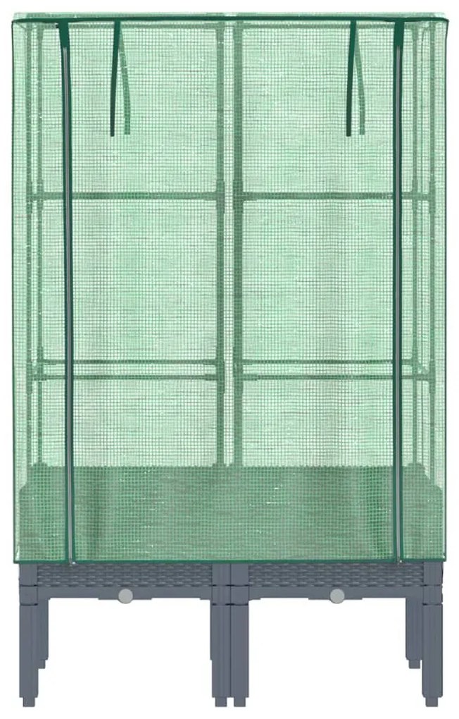 Rattan megjelenésű magaságyás melegháztakaróval 80x40x140 cm