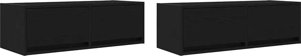 vidaXL 2 db fekete tölgy színű szerelt fa TV-szekrény 80x31x25,5 cm