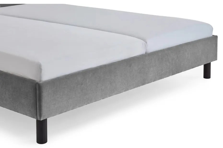 Szürke kárpitozott franciaágy ágyrács nélkül 180x200 cm Joker – Meise Möbel